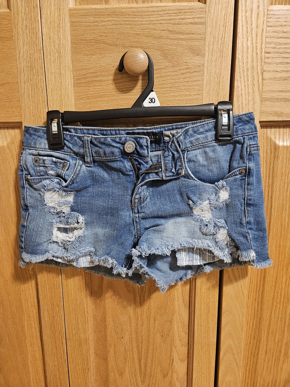 Aeropostale Distressed Blue Denim Jean Shorts